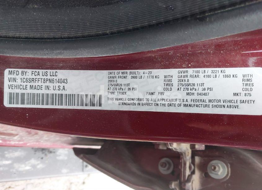 Photo 9 of 2023 Ram 1500 LONE STAR 4X4 5'7 BOX (VIN 1C6SRFFT8PN614043)