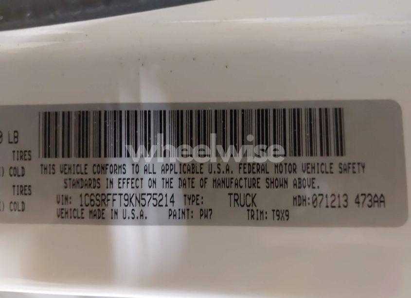 Photo 9 of 2019 Ram 1500 BIG HORN/LONE STAR 4X4 5'7 BOX (VIN 1C6SRFFT9KN575214)