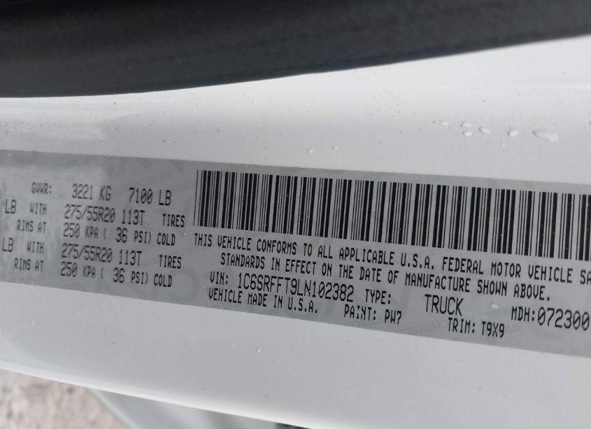 Photo 9 of 2020 Ram 1500 BIG HORN 4X4 5'7 BOX (VIN 1C6SRFFT9LN102382)