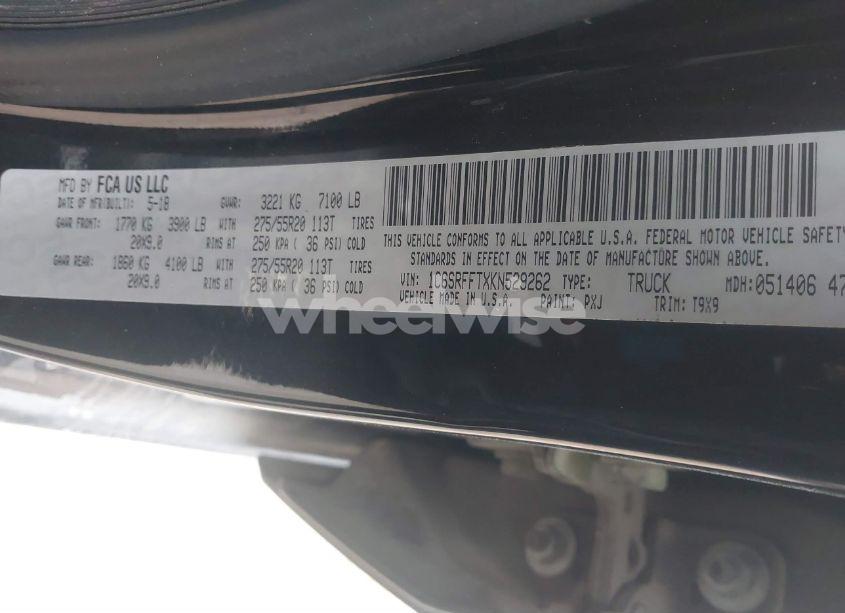 Photo 9 of 2019 Ram 1500 BIG HORN/LONE STAR 4X4 5'7 BOX (VIN 1C6SRFFTXKN529262)