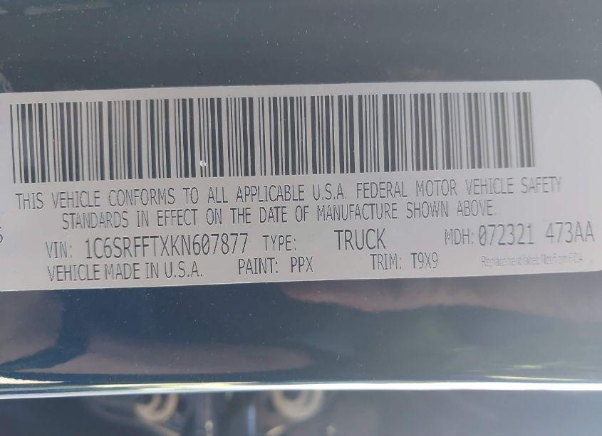 Photo 9 of 2019 Ram 1500 BIG HORN/LONE STAR 4X4 5'7 BOX (VIN 1C6SRFFTXKN607877)