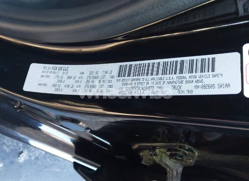 Photo 9 of 2020 Ram 1500 (VIN 1C6SRFFTXLN134872)