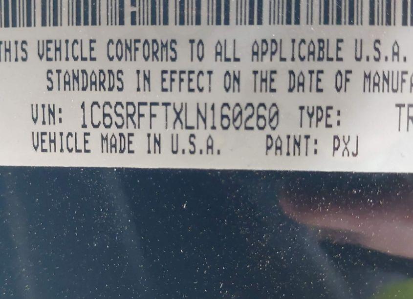 Photo 9 of 2020 Ram 1500 (VIN 1C6SRFFTXLN160260)