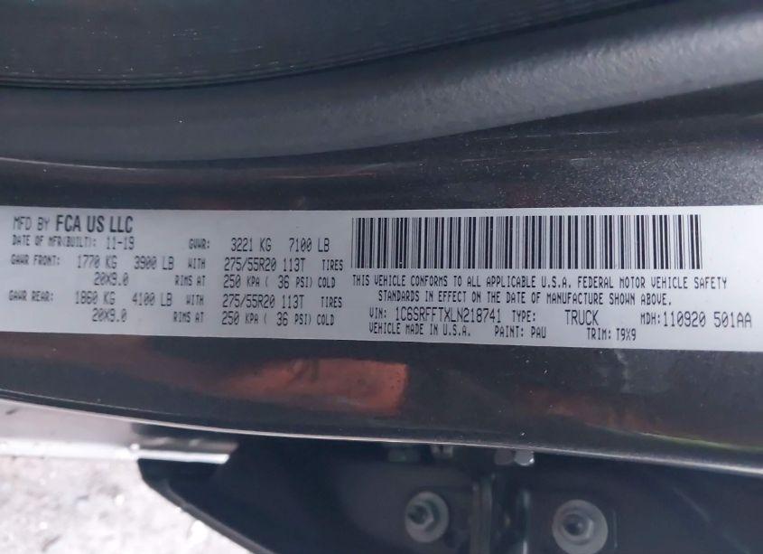 Photo 9 of 2020 Ram 1500 BIG HORN 4X4 5'7 BOX (VIN 1C6SRFFTXLN218741)