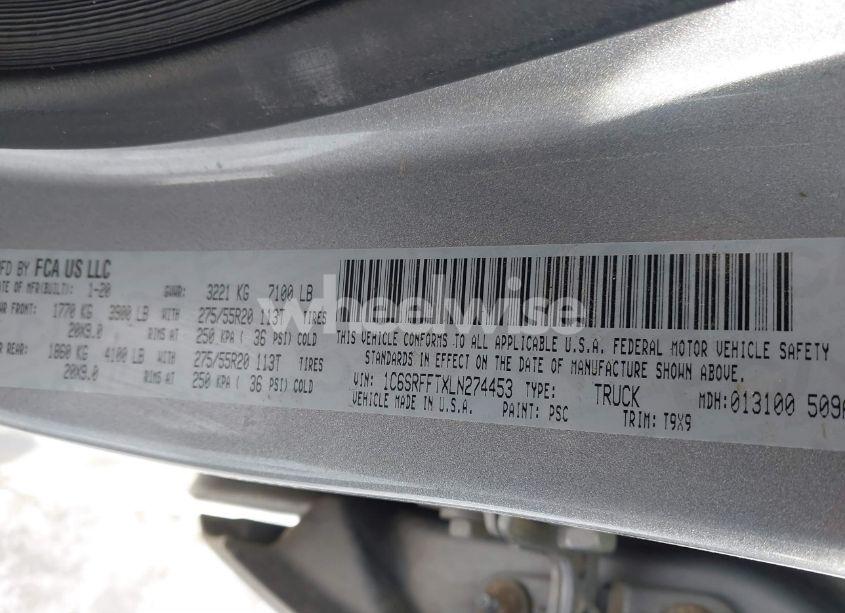 Photo 9 of 2020 Ram 1500 (VIN 1C6SRFFTXLN274453)