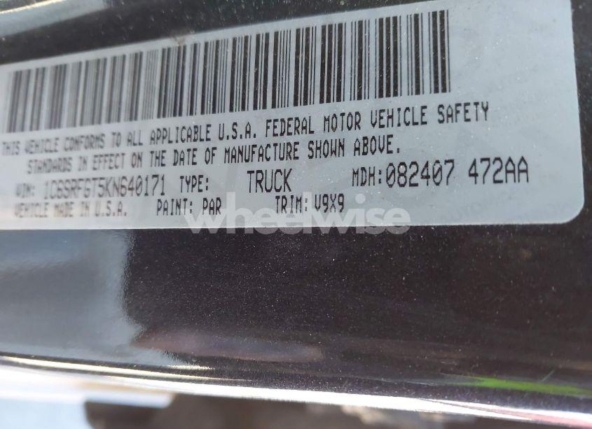 Photo 9 of 2019 Ram 1500 TRADESMAN 4X4 5'7 BOX (VIN 1C6SRFGT5KN640171)