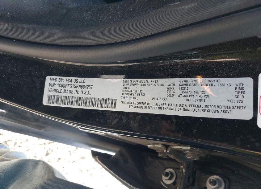 Photo 9 of 2023 Ram 1500 TRADESMAN 4X4 5'7 BOX (VIN 1C6SRFGT5PN684257)