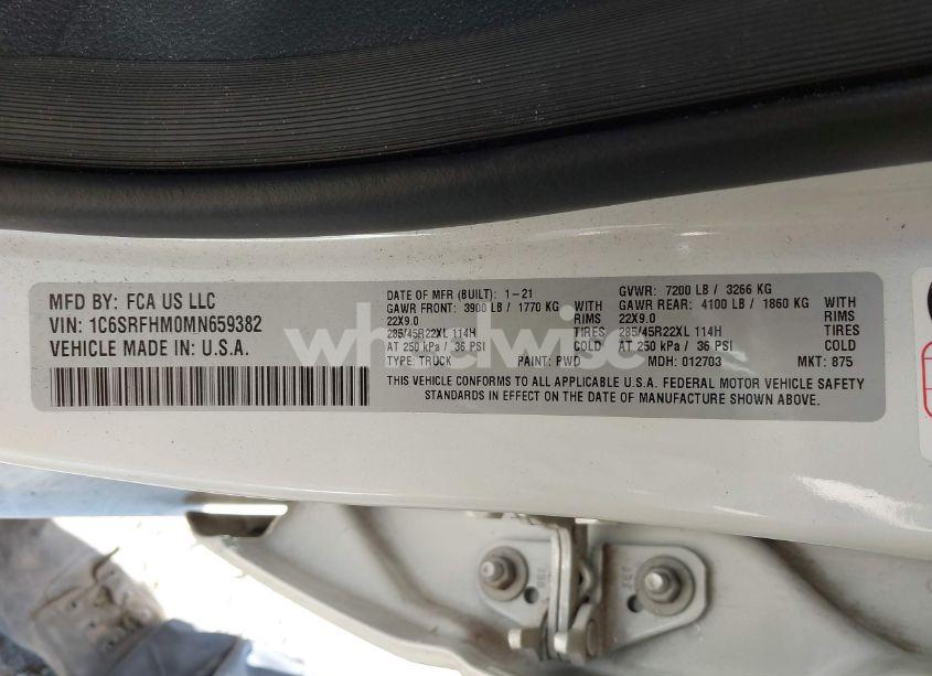 Photo 9 of 2021 Ram 1500 LIMITED 4X4 5'7 BOX (VIN 1C6SRFHM0MN659382)