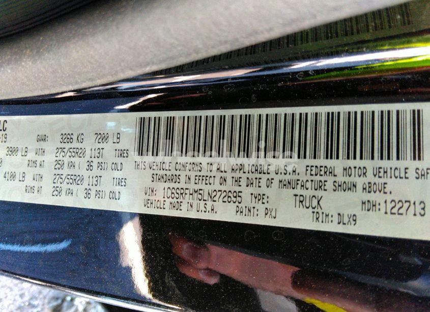 Photo 9 of 2020 Ram 1500 LIMITED (VIN 1C6SRFHM5LN272695)