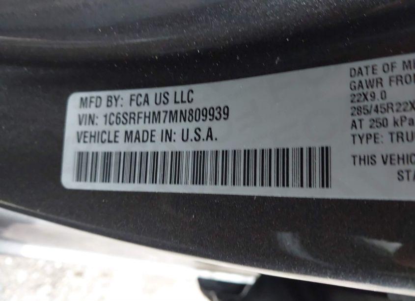 Photo 9 of 2021 Ram 1500 LIMITED 4X4 5'7 BOX (VIN 1C6SRFHM7MN809939)