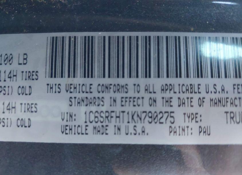 Photo 9 of 2019 Ram 1500 LIMITED 4X4 5'7 BOX (VIN 1C6SRFHT1KN790275)