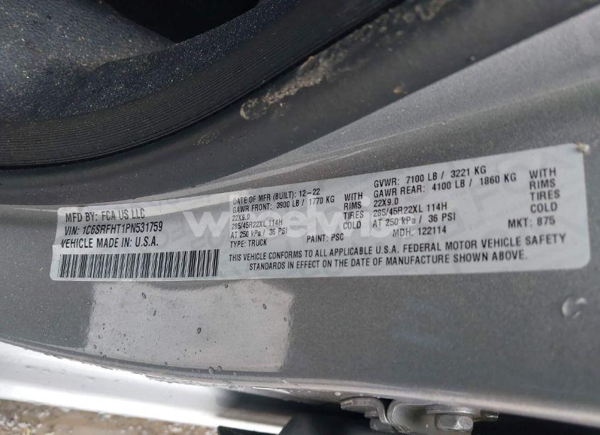 Photo 9 of 2023 Ram 1500 LIMITED 4X4 5'7 BOX (VIN 1C6SRFHT1PN531759)