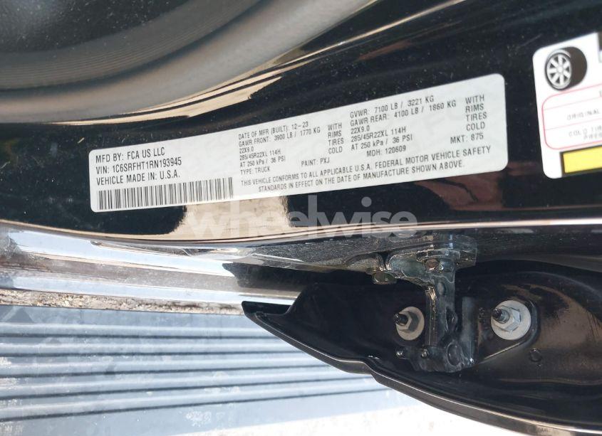 Photo 9 of 2024 Ram 1500 LIMITED 4X4 5'7 BOX (VIN 1C6SRFHT1RN193945)