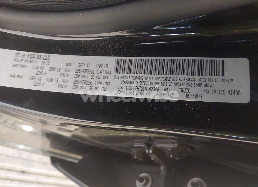 Photo 9 of 2020 Ram 1500 LIMITED 4X4 5'7 BOX (VIN 1C6SRFHT2LN147306)