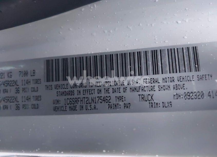 Photo 9 of 2020 Ram 1500 LIMITED 4X4 5'7 BOX (VIN 1C6SRFHT2LN175462)