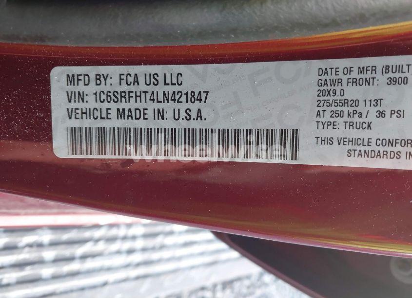 Photo 9 of 2020 Ram 1500 LIMITED (VIN 1C6SRFHT4LN421847)