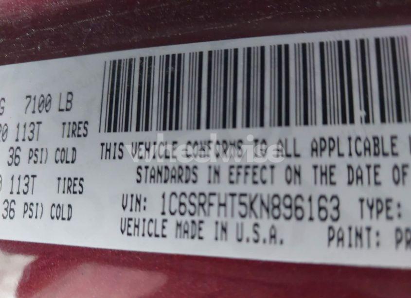 Photo 9 of 2019 Ram 1500 LIMITED 4X4 5'7 BOX (VIN 1C6SRFHT5KN896163)