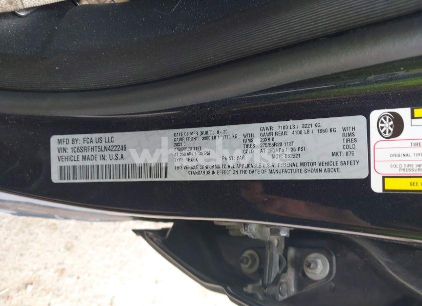 Photo 9 of 2020 Ram 1500 LIMITED 4X4 5'7 BOX (VIN 1C6SRFHT5LN422246)