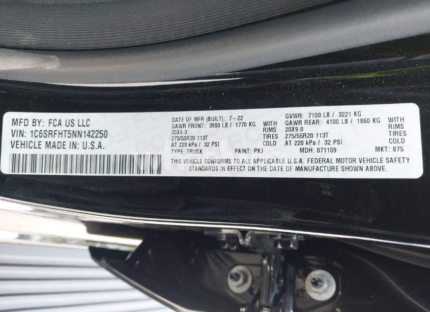 Photo 9 of 2022 Ram 1500 LIMITED 4X4 5'7 BOX (VIN 1C6SRFHT5NN142250)