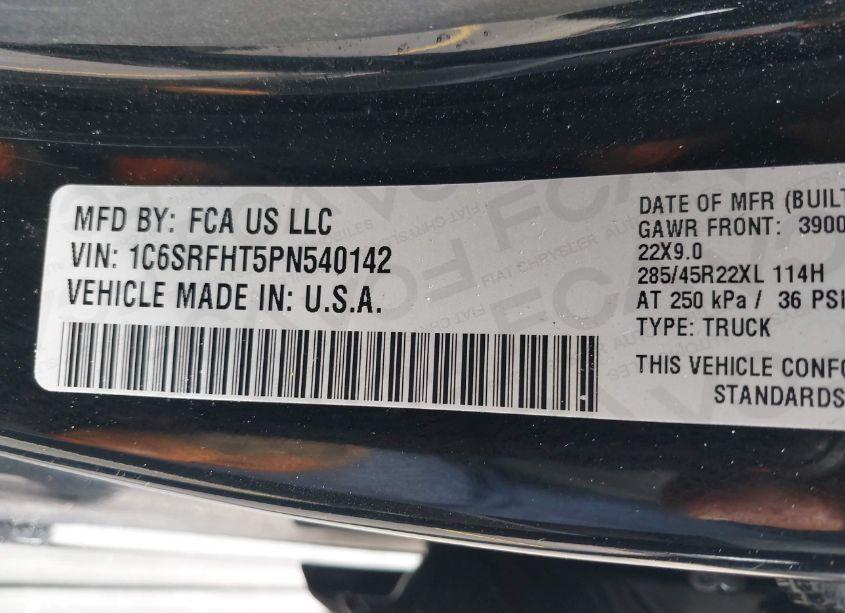 Photo 9 of 2023 Ram 1500 LIMITED 4X4 5'7 BOX (VIN 1C6SRFHT5PN540142)