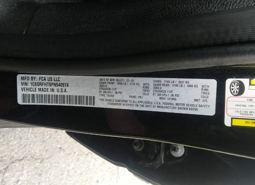 Photo 9 of 2023 Ram 1500 LIMITED 4X4 5'7 BOX (VIN 1C6SRFHT6PN540974)