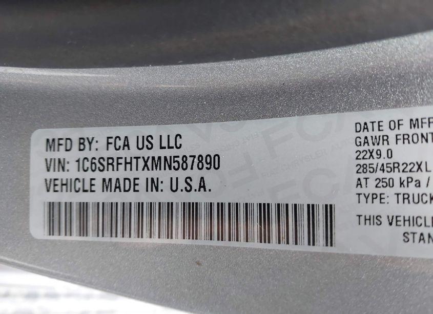 Photo 9 of 2021 Ram 1500 LIMITED 4X4 5'7 BOX (VIN 1C6SRFHTXMN587890)