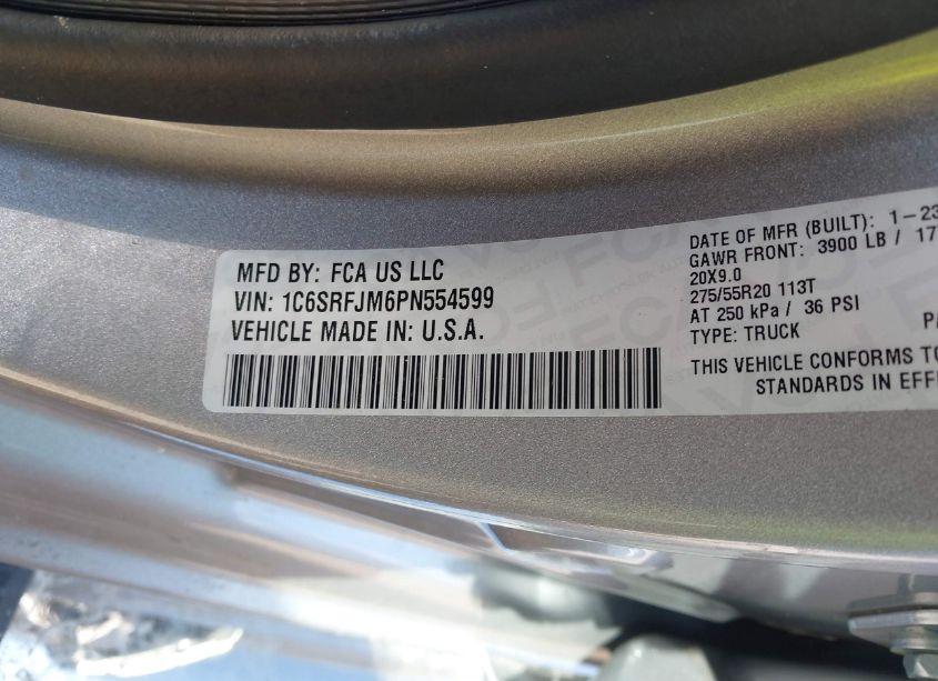 Photo 9 of 2023 Ram 1500 LARAMIE 4X4 5'7 BOX (VIN 1C6SRFJM6PN554599)