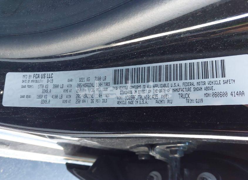 Photo 9 of 2020 Ram 1500 (VIN 1C6SRFJT0LN101435)