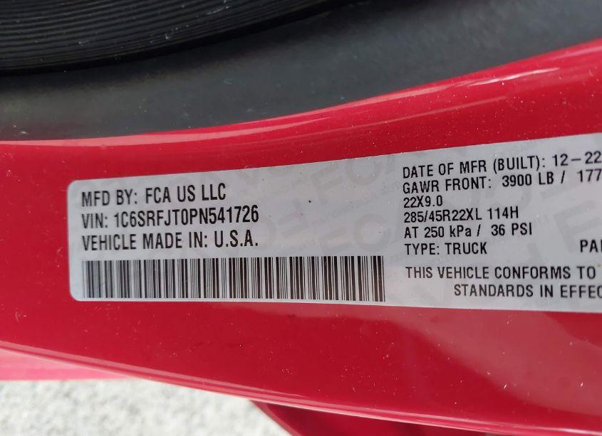 Photo 9 of 2023 Ram 1500 LARAMIE 4X4 5'7" BOX (VIN 1C6SRFJT0PN541726)