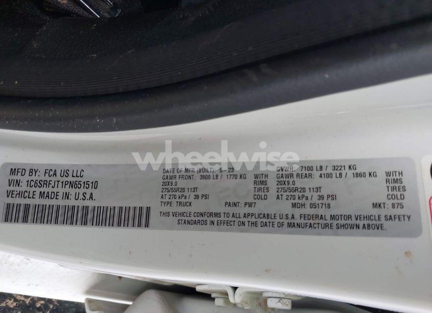 Photo 9 of 2023 Ram 1500 LARAMIE 4X4 5'7 BOX (VIN 1C6SRFJT1PN651510)