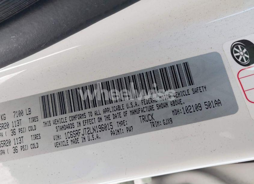 Photo 9 of 2020 Ram 1500 LARAMIE 4X4 5'7 BOX (VIN 1C6SRFJT2LN196015)