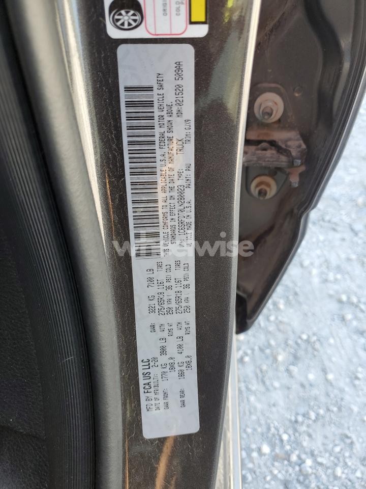 Photo 13 of 2020 RAM 1500 LARAMIE (VIN 1C6SRFJT2MN819960)