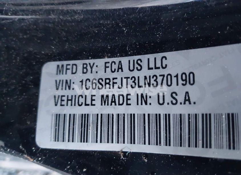 Photo 9 of 2020 Ram 1500 LARAMIE 4X4 5'7 BOX (VIN 1C6SRFJT3LN370190)