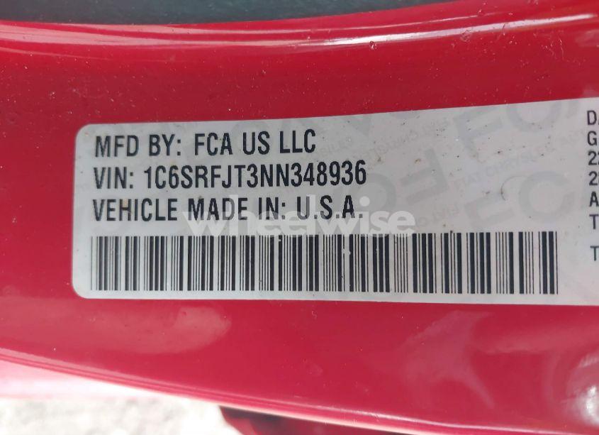 Photo 9 of 2022 Ram 1500 LARAMIE 4X4 5'7 BOX (VIN 1C6SRFJT3NN348936)