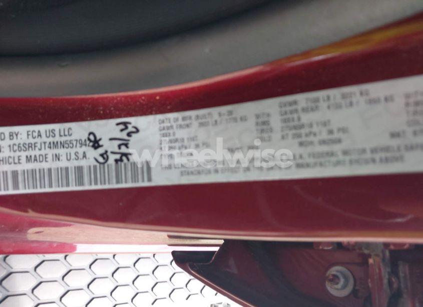 Photo 9 of 2021 Ram 1500 LARAMIE 4X4 5'7 BOX (VIN 1C6SRFJT4MN557942)