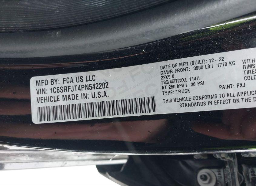 Photo 9 of 2023 Ram 1500 LARAMIE 4X4 5'7 BOX (VIN 1C6SRFJT4PN542202)