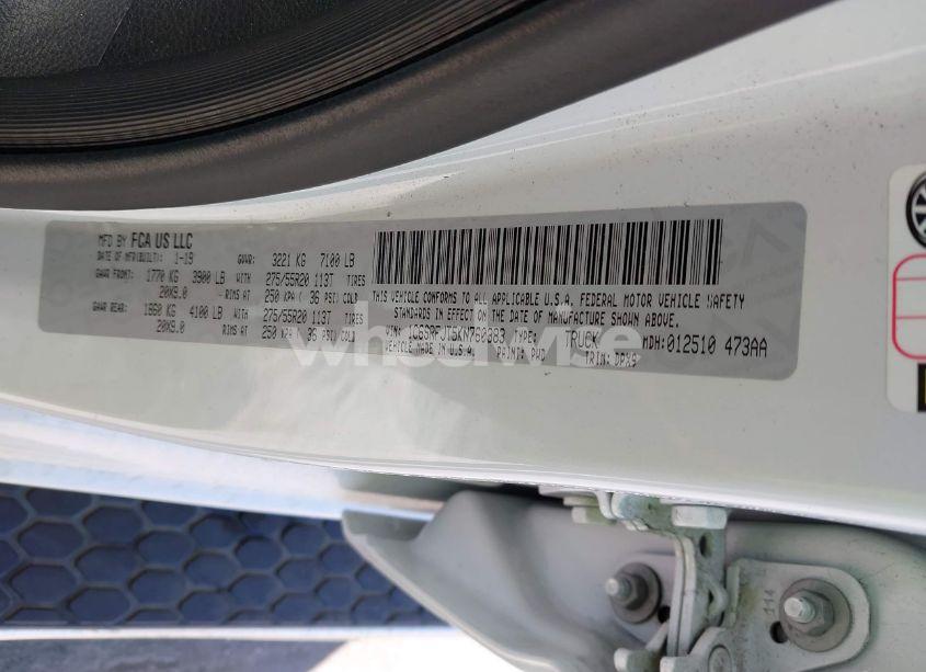 Photo 9 of 2019 Ram 1500 LARAMIE 4X4 5'7 BOX (VIN 1C6SRFJT5KN760383)