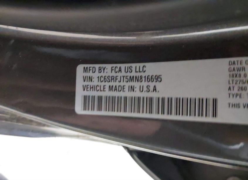 Photo 9 of 2021 Ram 1500 LARAMIE 4X4 5'7 BOX (VIN 1C6SRFJT5MN816695)