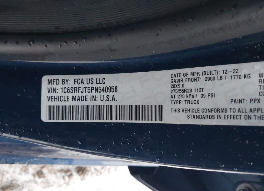 Photo 9 of 2023 Ram 1500 LARAMIE 4X4 5'7 BOX (VIN 1C6SRFJT5PN540958)