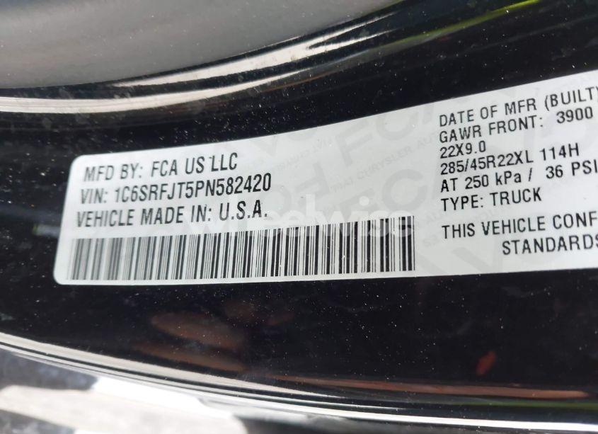 Photo 9 of 2023 Ram 1500 LARAMIE 4X4 5'7 BOX (VIN 1C6SRFJT5PN582420)