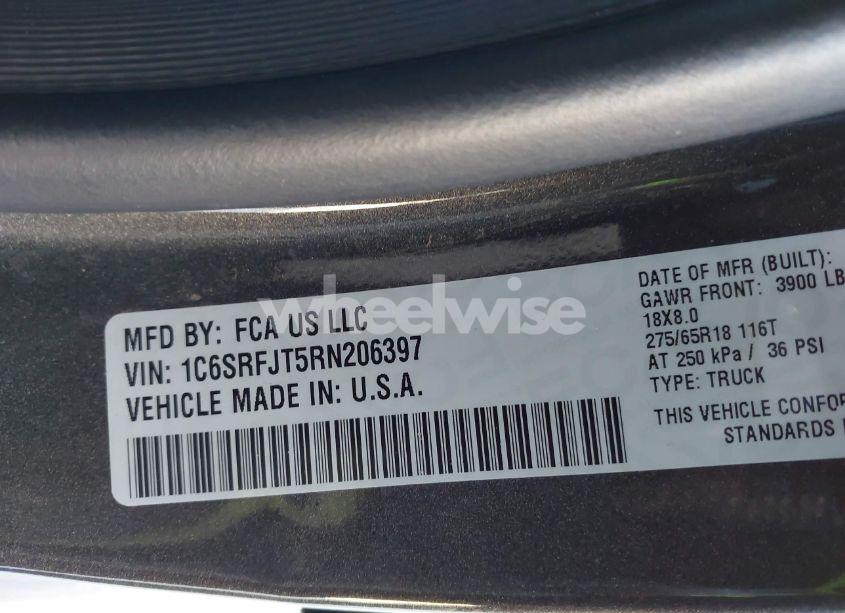 Photo 9 of 2024 Ram 1500 LARAMIE 4X4 5'7 BOX (VIN 1C6SRFJT5RN206397)