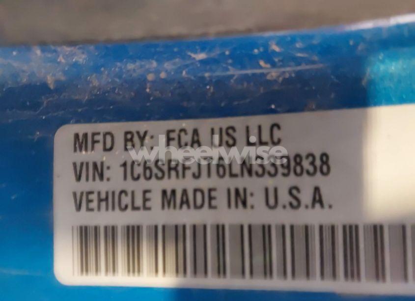 Photo 9 of 2020 Ram 1500 LARAMIE 4X4 5'7 BOX (VIN 1C6SRFJT6LN339838)