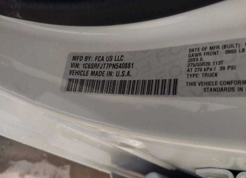 Photo 9 of 2023 Ram 1500 LARAMIE 4X4 5'7 BOX (VIN 1C6SRFJT7PN540881)