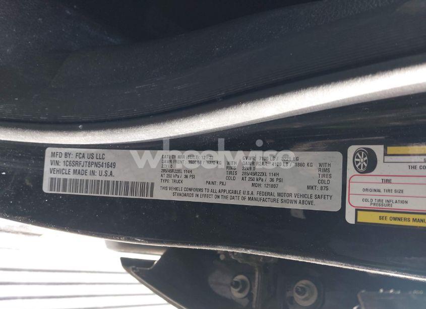 Photo 9 of 2023 Ram 1500 LARAMIE 4X4 5'7 BOX (VIN 1C6SRFJT8PN541649)