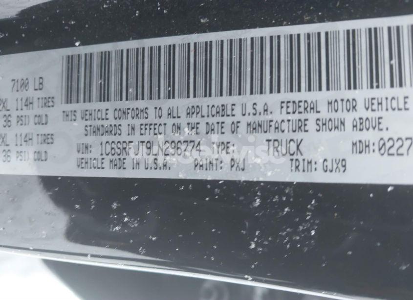 Photo 9 of 2020 Ram 1500 LARAMIE 4X4 5'7 BOX (VIN 1C6SRFJT9LN296774)