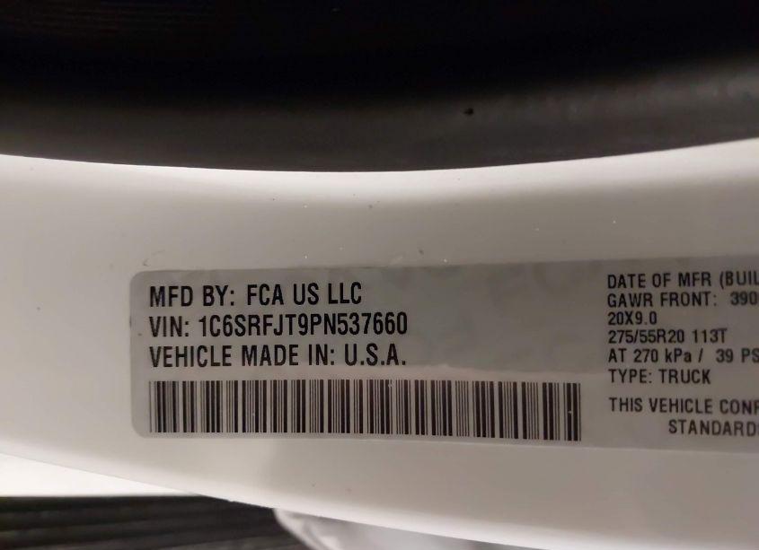 Photo 9 of 2023 Ram 1500 LARAMIE 4X4 5'7 BOX (VIN 1C6SRFJT9PN537660)