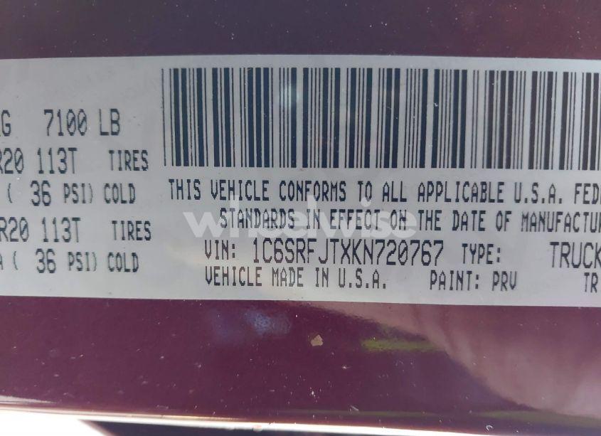 Photo 9 of 2019 Ram 1500 LARAMIE 4X4 5'7 BOX (VIN 1C6SRFJTXKN720767)