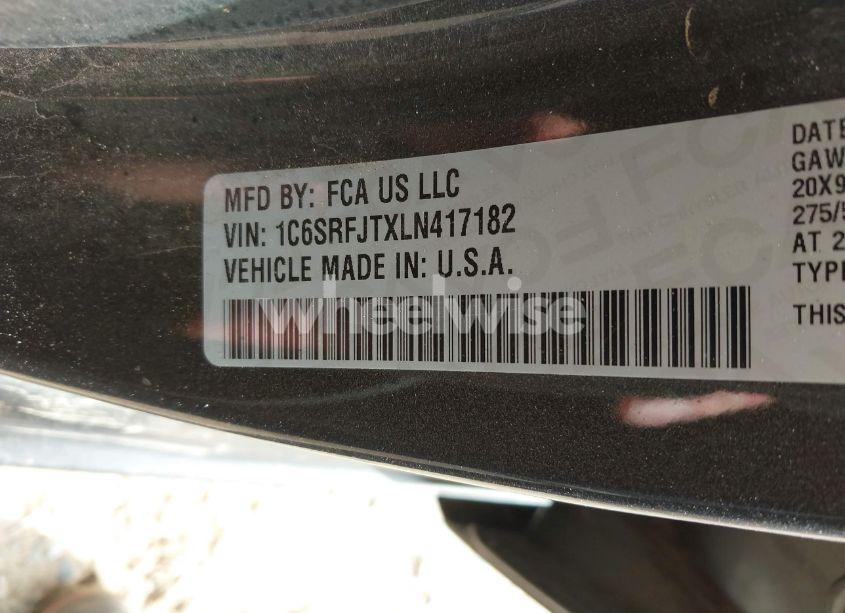 Photo 9 of 2020 Ram 1500 LARAMIE 4X4 5'7 BOX (VIN 1C6SRFJTXLN417182)