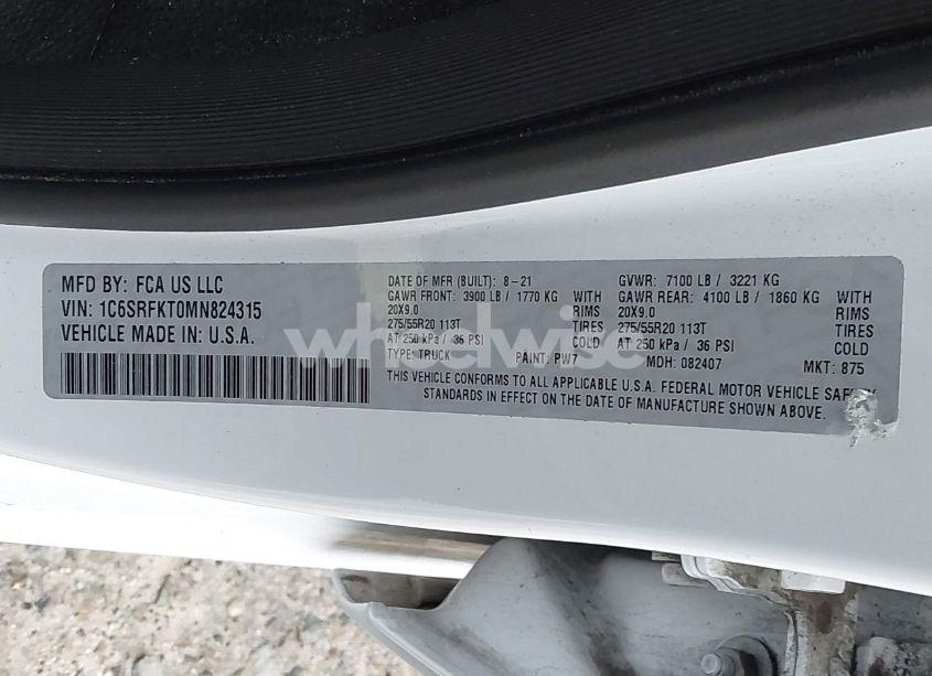 Photo 9 of 2021 Ram 1500 LIMITED LONGHORN 4X4 5'7 BOX (VIN 1C6SRFKT0MN824315)