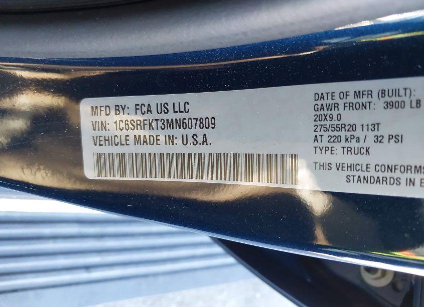 Photo 9 of 2021 Ram 1500 LIMITED LONGHORN 4X4 5'7 BOX (VIN 1C6SRFKT3MN607809)